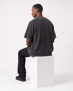 KICKD Essential Washed Black Oversized T-Shirt | Premium Heavyweight Cotton