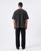 KICKD Essential Washed Black Oversized T-Shirt | Premium Heavyweight Cotton