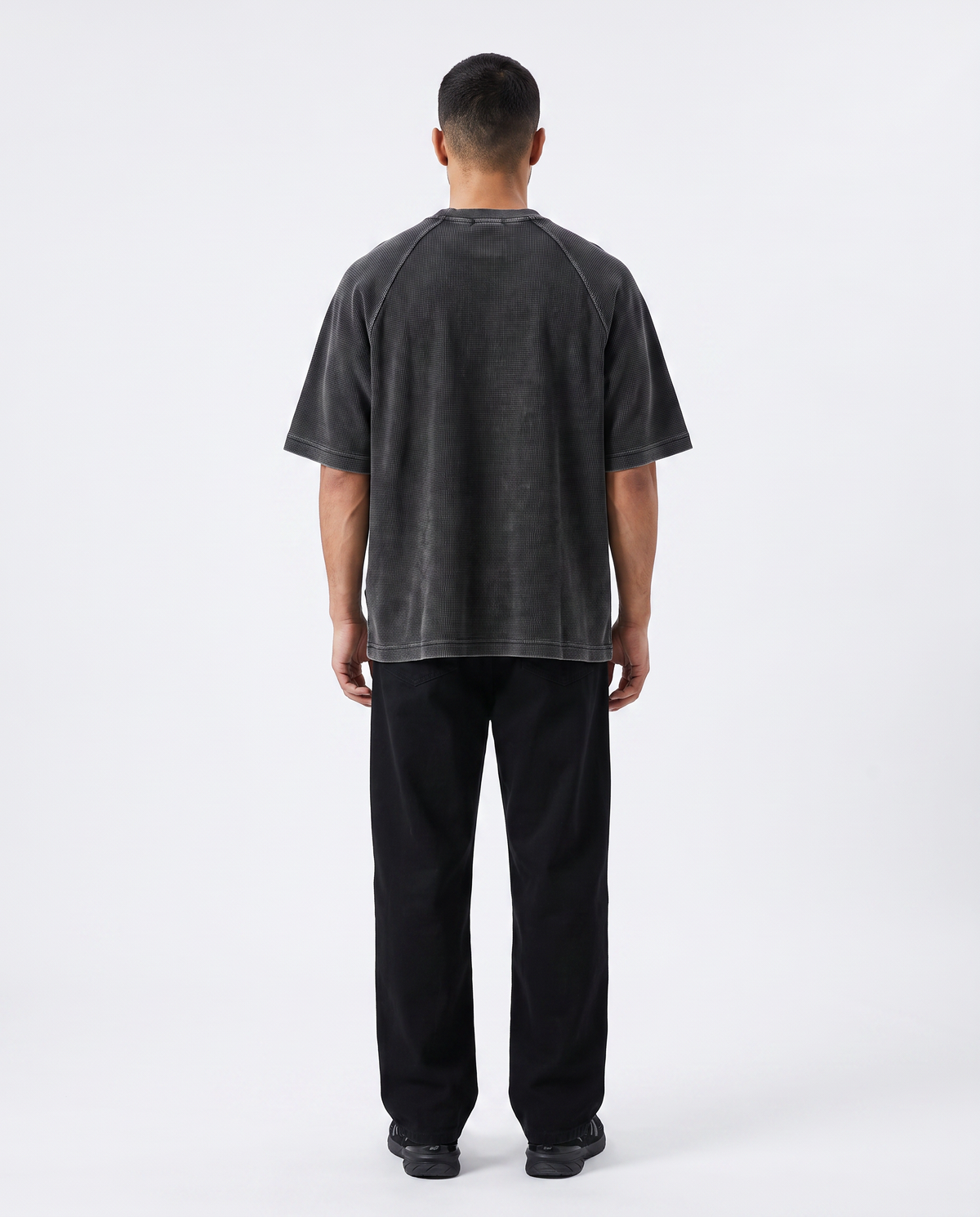 KICKD Essential Washed Black Oversized T-Shirt | Premium Heavyweight Cotton