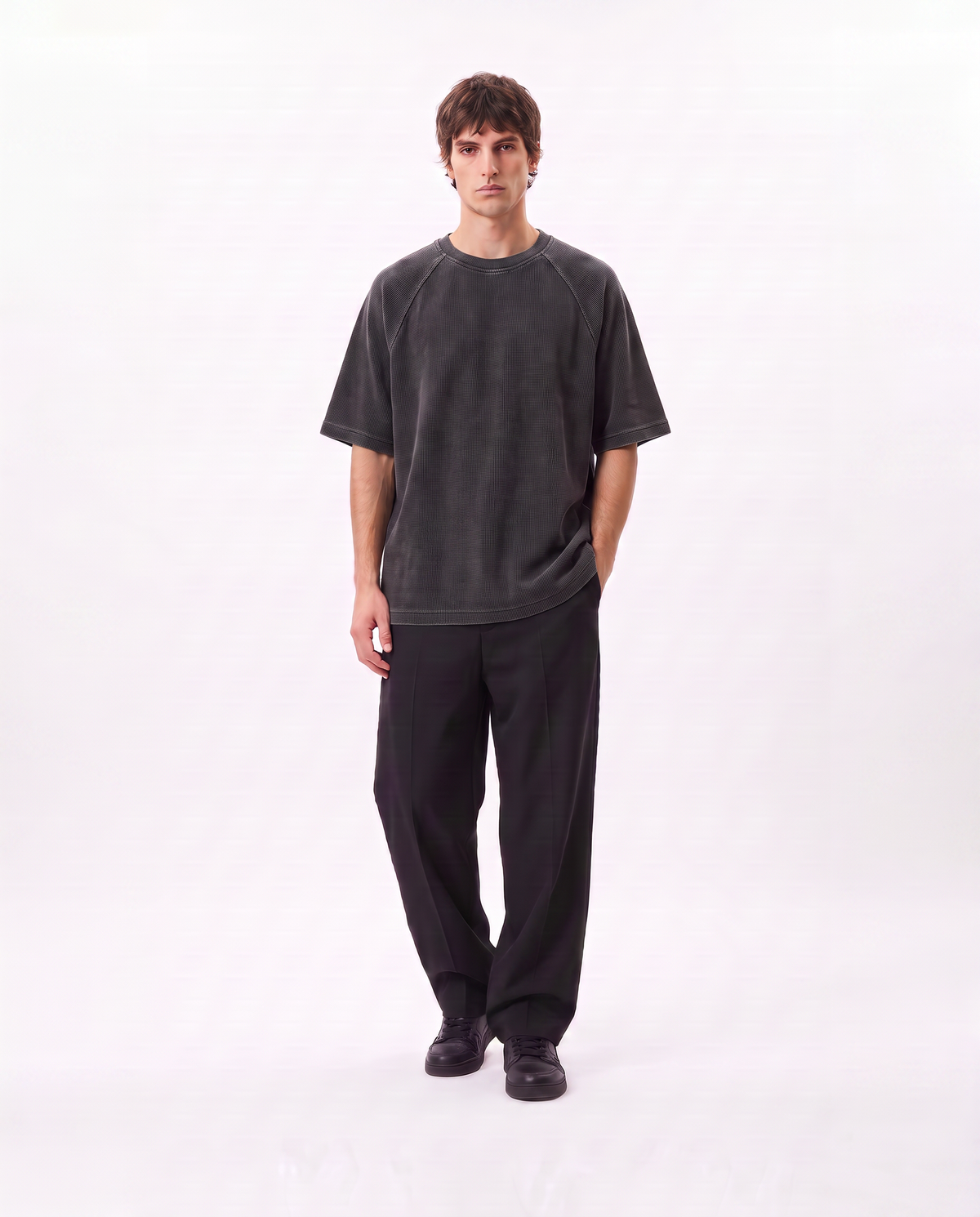 KICKD Essential Washed Black Oversized T-Shirt | Premium Heavyweight Cotton