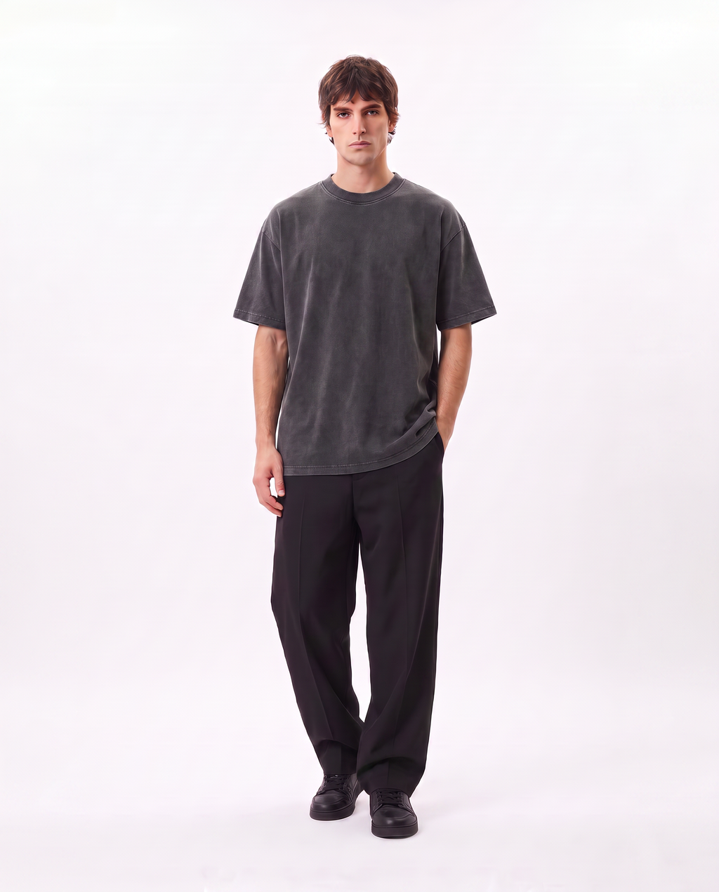 KICKD Vintage Washed Black Oversized T-Shirt | Premium Heavyweight Cotton