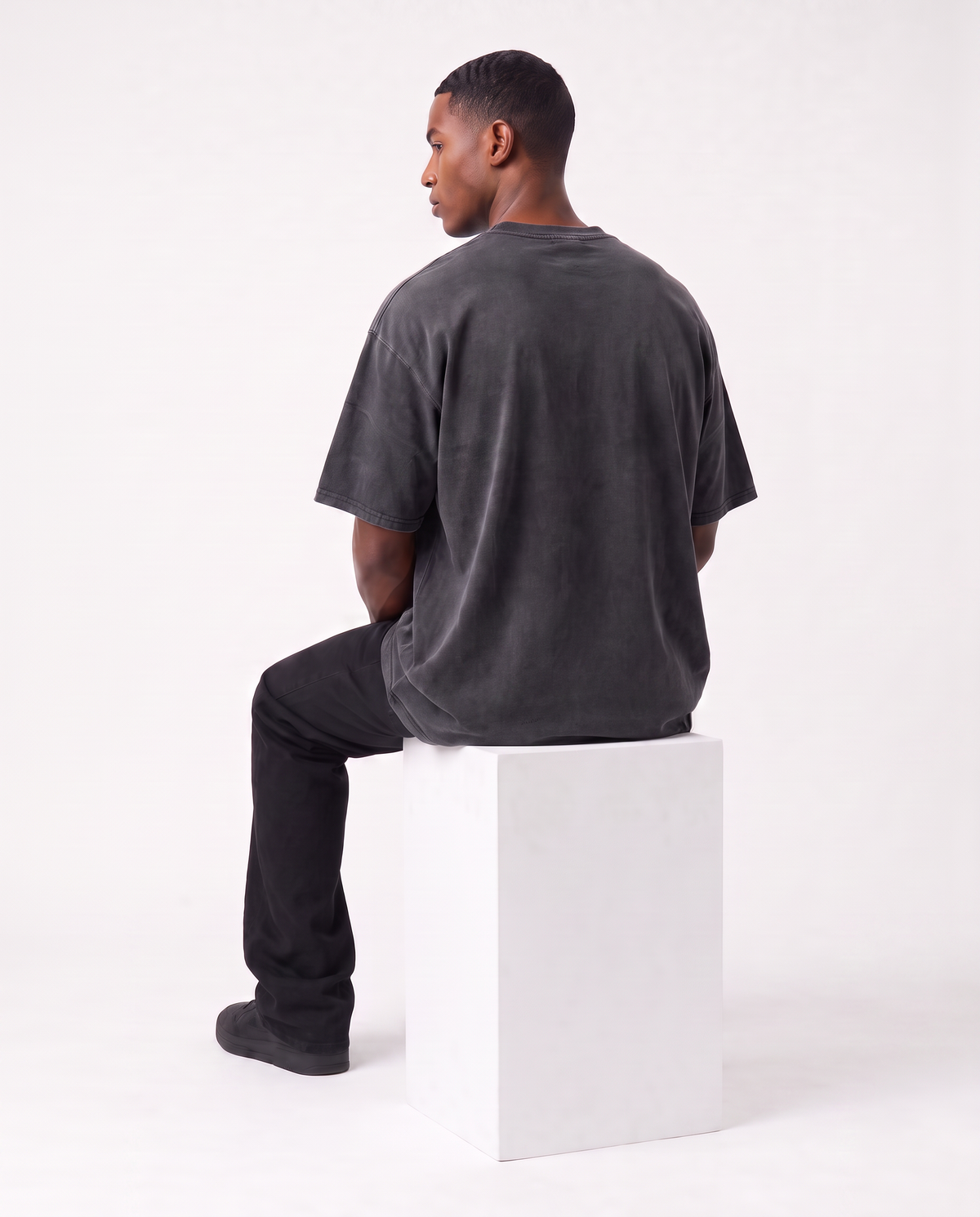 KICKD Vintage Washed Black Oversized T-Shirt | Premium Heavyweight Cotton