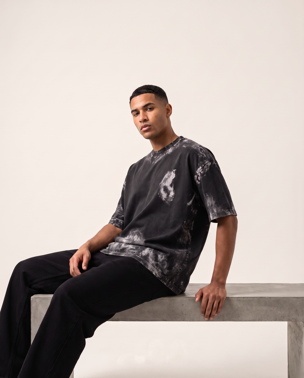 KICKD Acid Wash Oversized T-Shirt – Washed Black