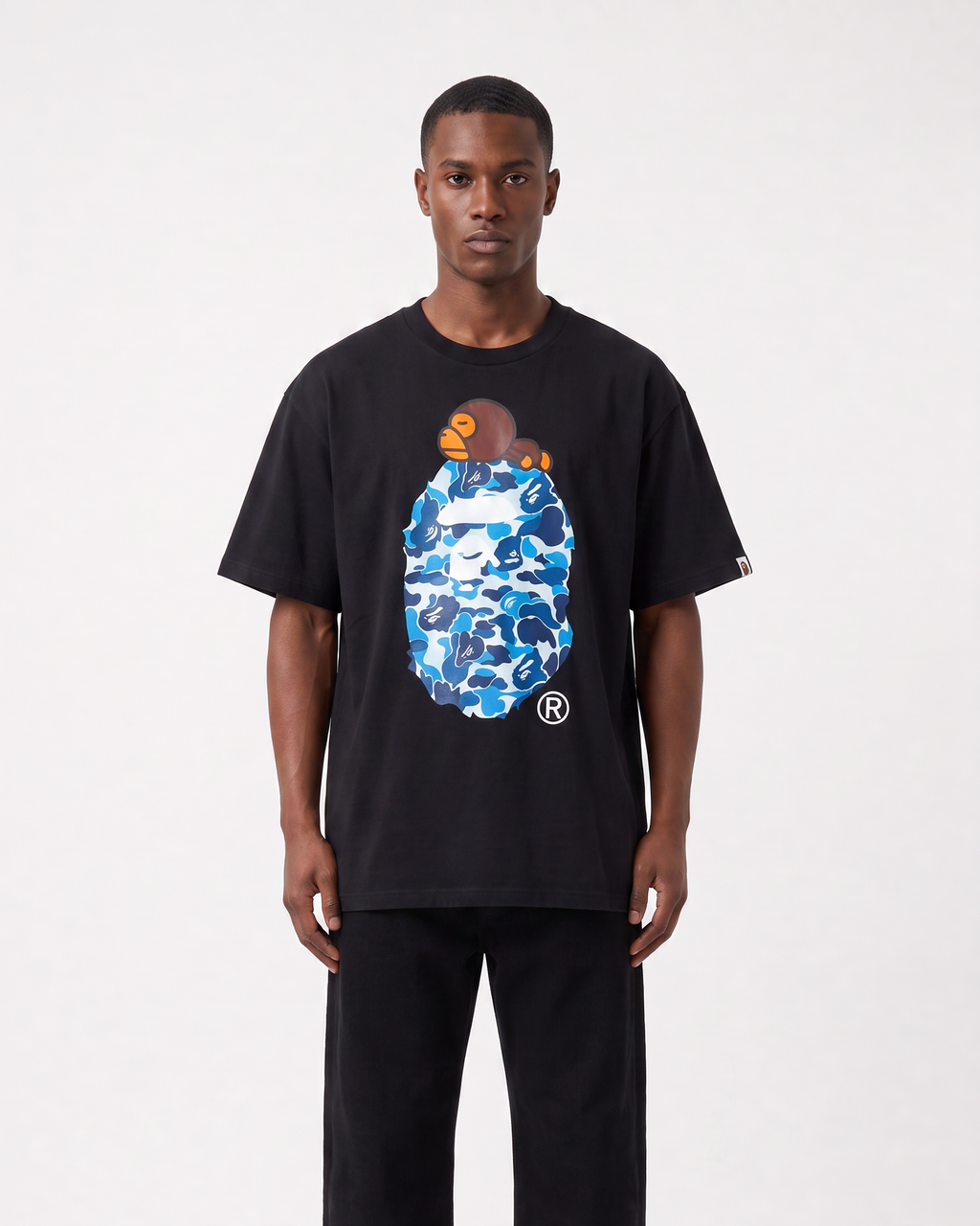 BAPE ABC Camo Ape Head Oversized T-Shirt – Black | Premium Heavyweight Cotton