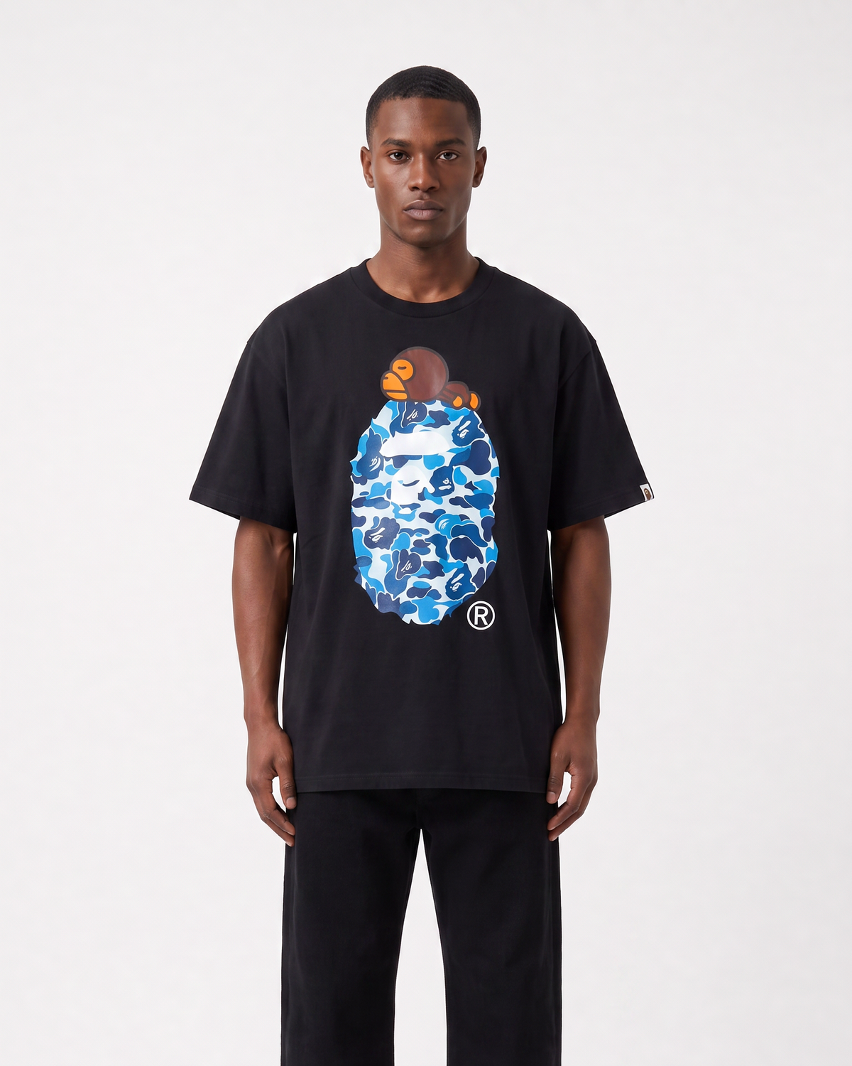 BAPE ABC Camo Ape Head Oversized T-Shirt – Black | Premium Heavyweight Cotton