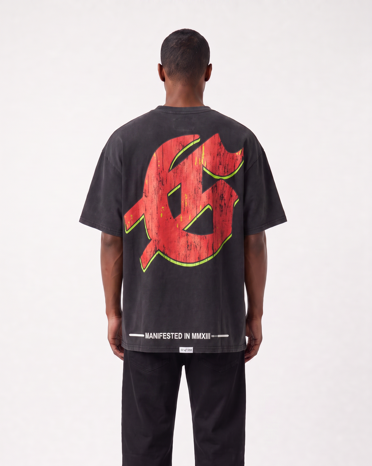 Godspeed Wolf Graphic Oversized T-Shirt – Washed Black