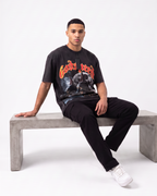 Godspeed Wolf Graphic Oversized T-Shirt – Washed Black