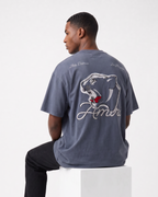 AMIRI District Panther Oversized T-Shirt – Washed Grey | Premium Heavyweight Cotton