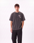 AMIRI District Panther Oversized T-Shirt – Washed Grey | Premium Heavyweight Cotton